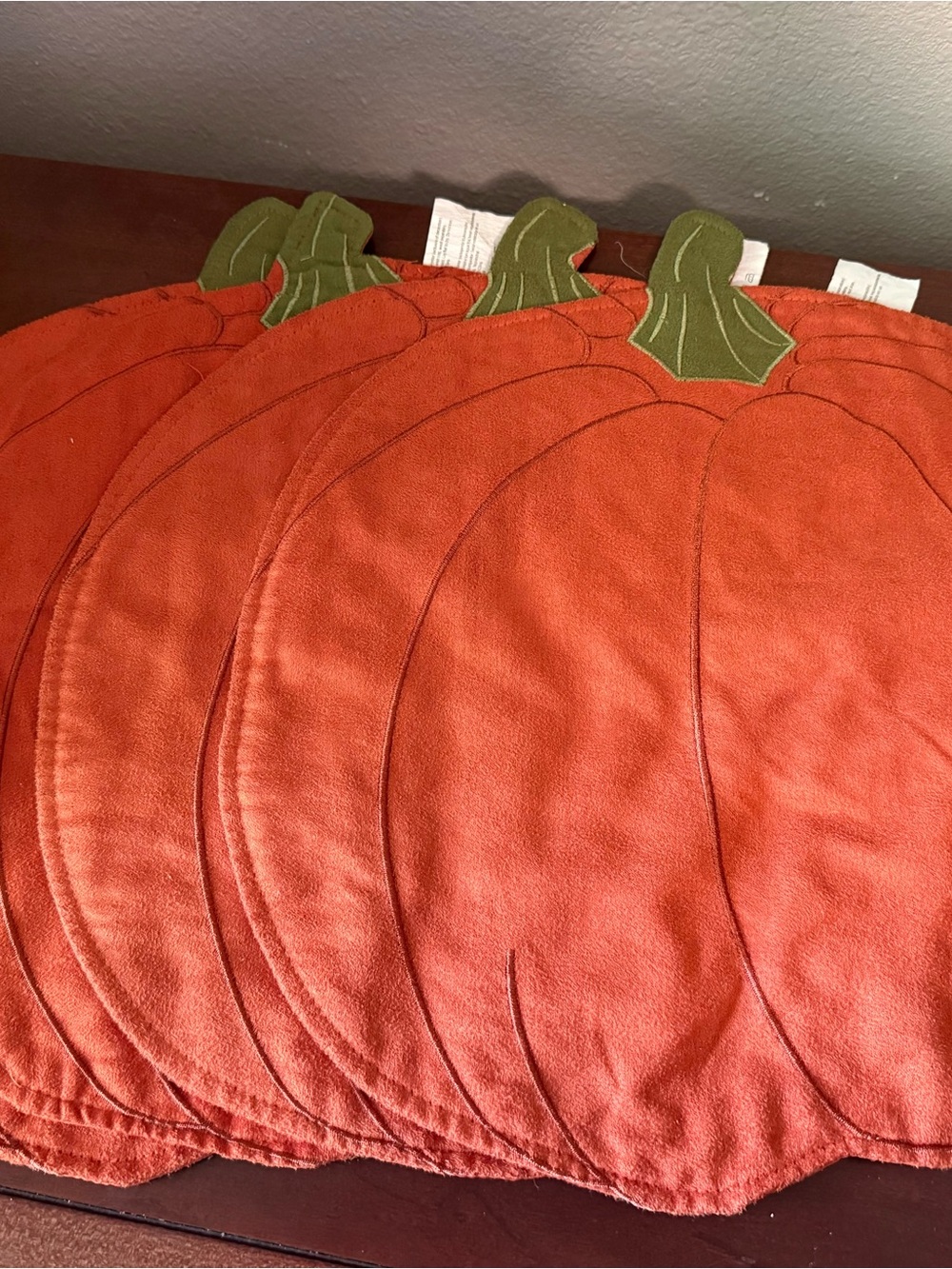 Autumn Pumpkin Placemats - Orange set of 4 polyester